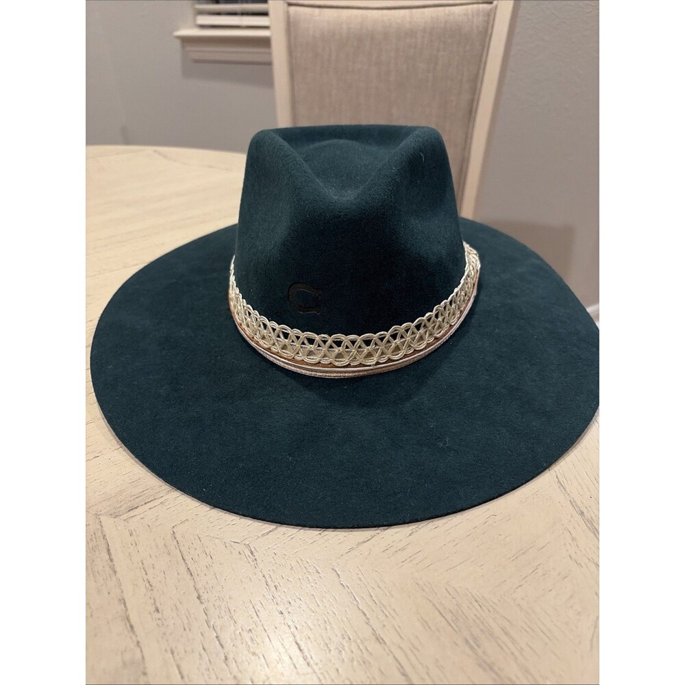Charlie 1 Horse Dark Green Felt UNISEX  Wool Hat Size Medium